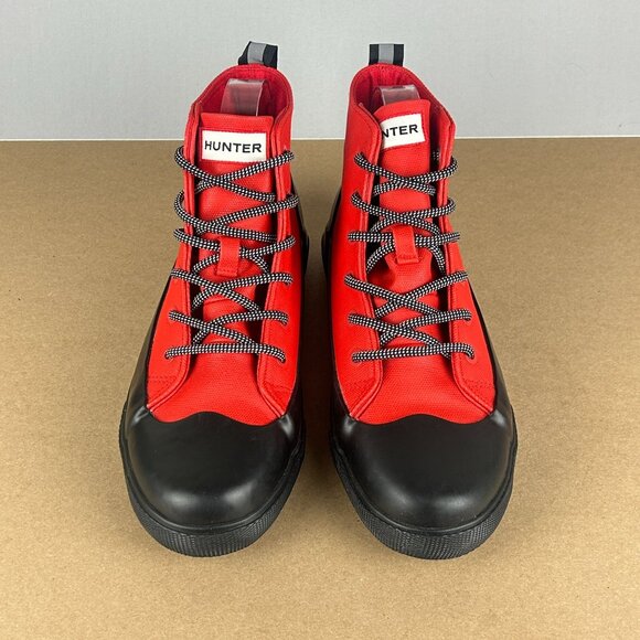 Hunter for Target High Top Canvas Rubber Dipped Sneakers Youth 5 Red Black - Picture 2 of 10